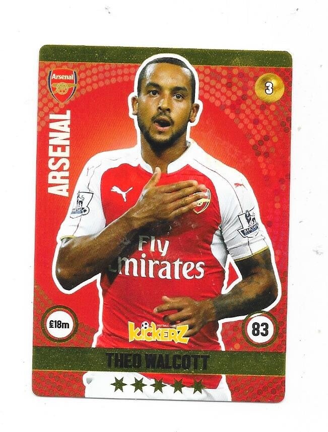 2015-16 Swedish Kickerz Goldstar # Theo Walcott Arsenal , England