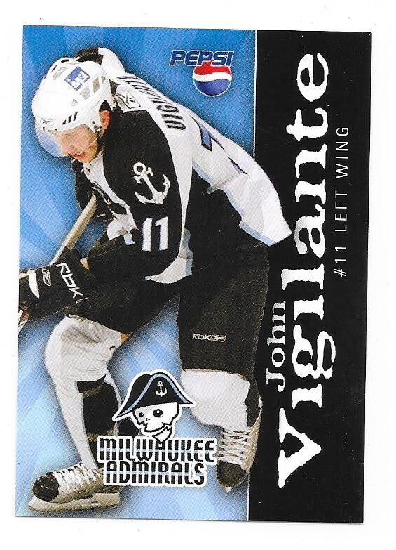 2007-08 Milwaukee Admirals Teamissued #11 John Vigilante  , IK Oskarshamn