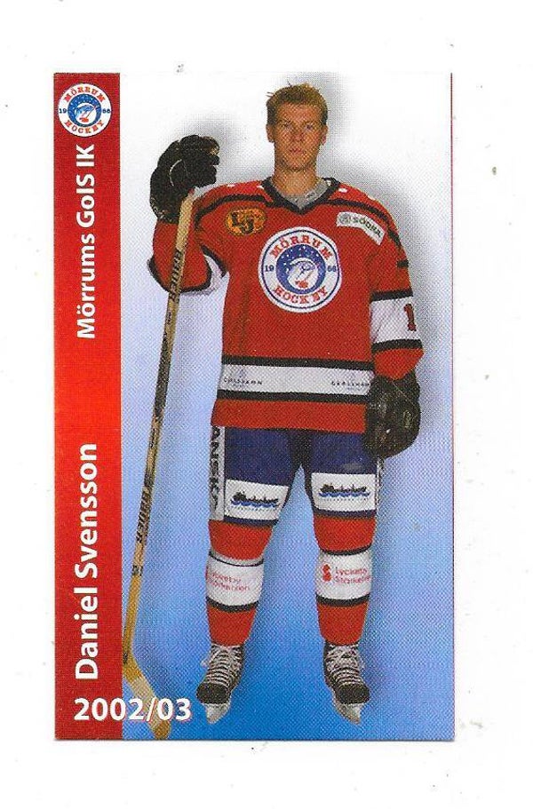 2002-03 Swedish Mörrum GoIS Teamissued Ice Hockey Card #14 Daniel Svensson