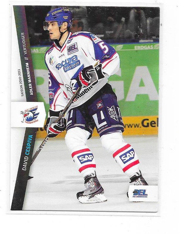 2010-11 German DEL Ice Hockey Card #199 David Cespiva , Adler Mannheim