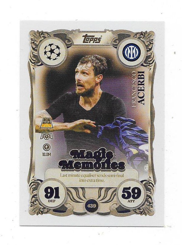 2025-26 Topps Match Attax Football CHL #439 Francesco Acerbi , Inter Milan