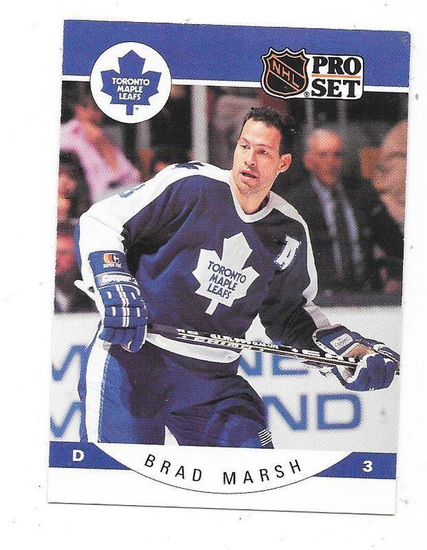 1990-91 ProSet NHL Ice Hockey Card #285 Brad Marsh , Toronto Maple Leafs