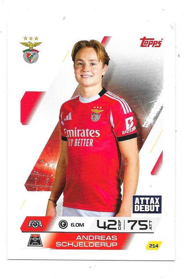 2025-26 Topps Match Attax #214 Andreas Schjelderup , SL Benfica