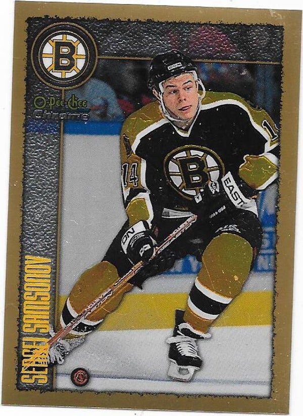 1998-99 OPC Chrome NHL Ice Hockey card #108 Sergei Samsonov , Boston Bruins
