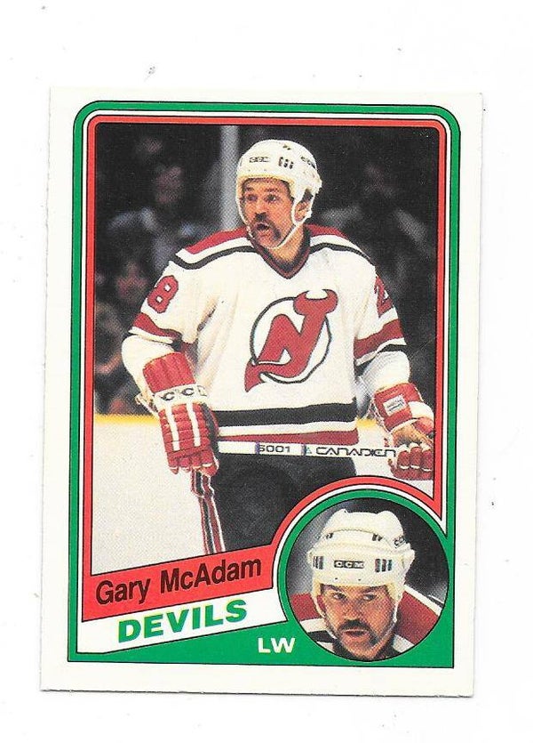 1984-85 OPC NHL Ice Hockey Card #117 Gary McAdam , New Jersey Devils