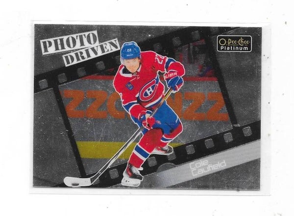 2023-24 OPC Platinum Photo Driven #8 Cole Caulfield , Montreal Canadiens