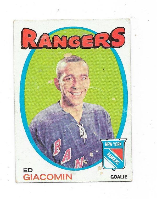 1971-72 Topps NHL Ice Hockey Card #90 Ed Giacomin , New York Rangers