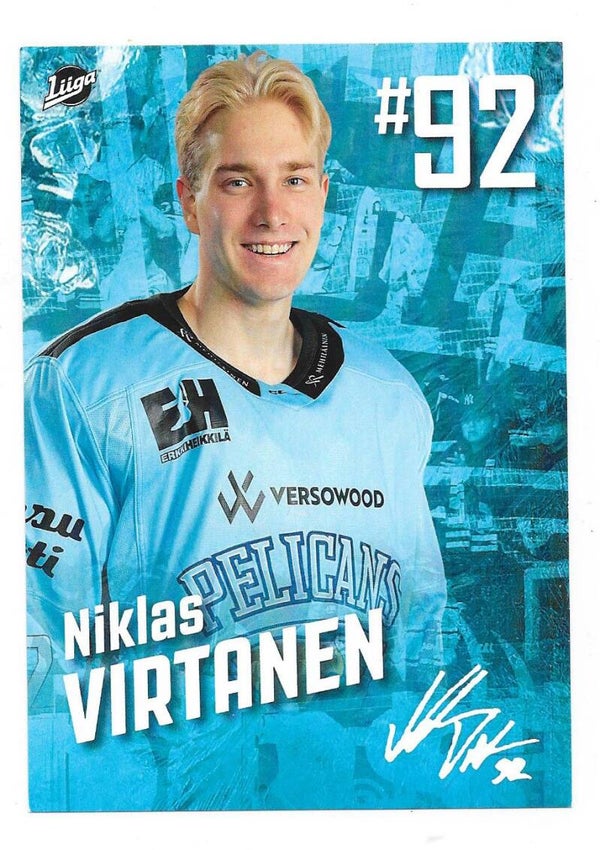 2023-24 Finnish Pelicans Teamissued Ice Hockey Card #92 Niklas Virtanen