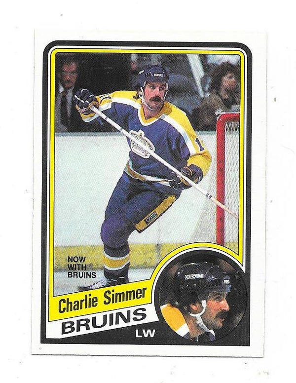 1984-85 OPC NHL Ice Hockey Card #90 Charlie Simmer , Boston Bruins