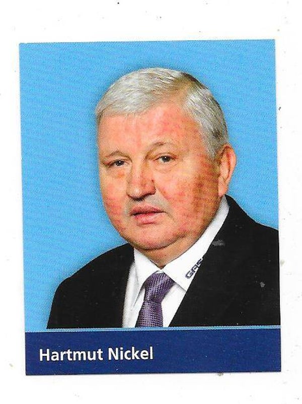 2009-10 German Eisbären Berlin Teamissued Ice Hockey Card # Hartmud Nickel