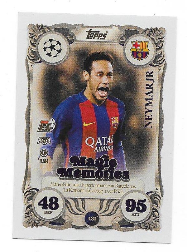2025-26 Topps Match Attax Champions League Magic Memories #430 Neymar JR , FC Barcelona , Spain