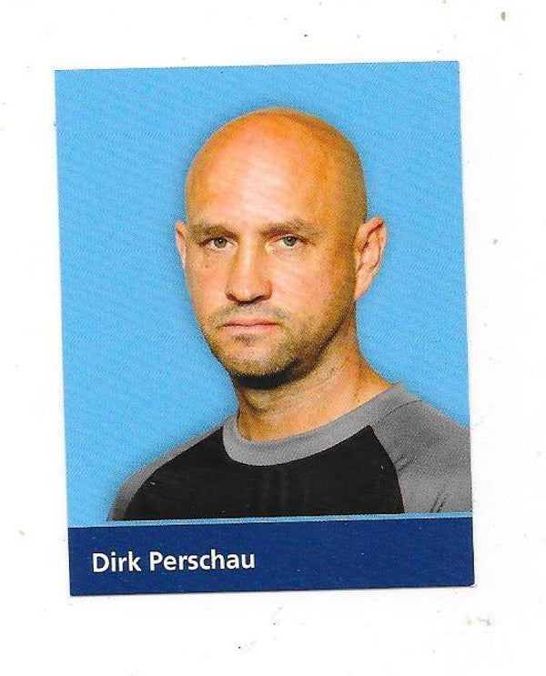 2009-10 German Eisbären Berlin Teamissued Ice Hockey Card # Dirk Perschau