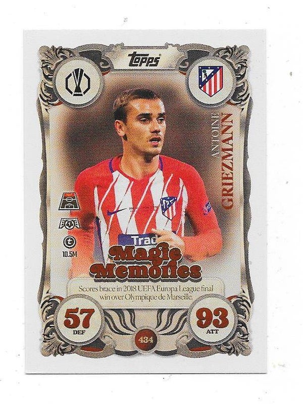 2025-26 Topps Match Attax Football CHL Magic Memories #434 Antoine Griezmann , Atletico Madrid