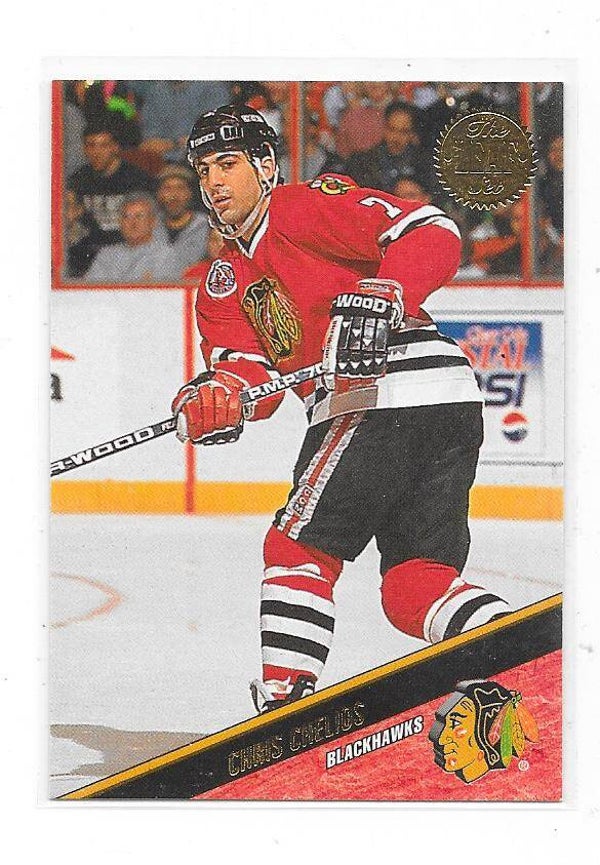 1993-94 LEAF Ice Hockey Card #51 Chris Chelios , Chicago Blackhawks