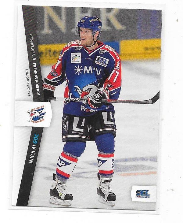 2010-11 German DEL Ice Hockey Card #353 Nikolai Goc , Adler Mannheim