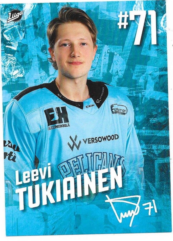 2023-24 Finnish Pelicans Teamissued Ice Hockey Card #71 Leevi Tukiainen