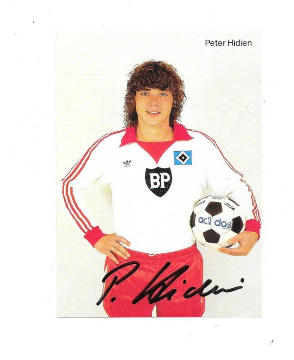 German Hamburger SV Teamissued Signed # Peter Hidien , Germany