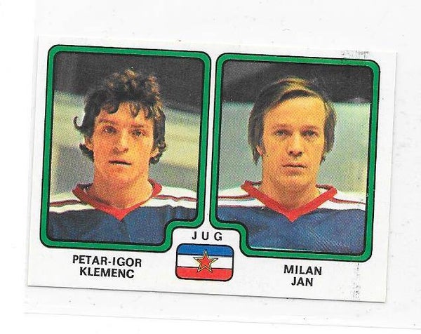 1979 Swedish Panini World Championship Ice Hockey Stickers #400 Petar-Igor Klmenes & Milan Jan , Yugoslavia