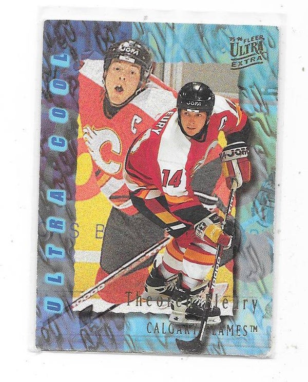 1995-96 Ultra Extra Cool #382 Theoren Fleury , Calgary Flames