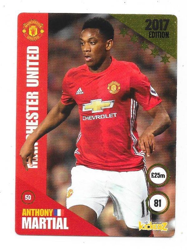2016-17 Swedish Kickerz Goldstar #50 Anthony Martial  Manchester United , France