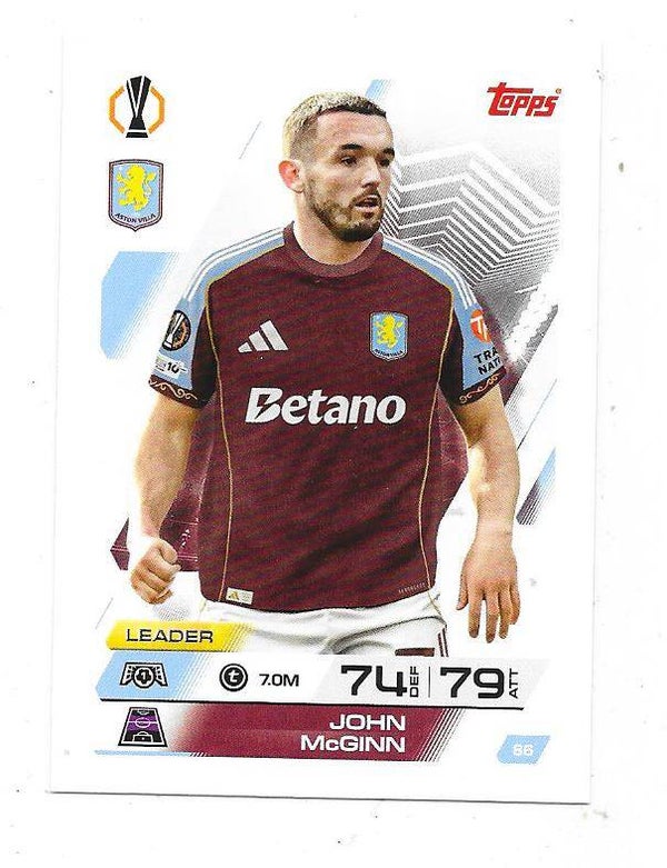 2025-26 Topps Match Attax #86 John McGinn , Aston Villa