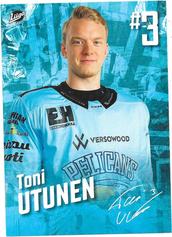 2023-24 Finnish Pelicans Teamissued Ice Hockey Card #3 Toni Utunen