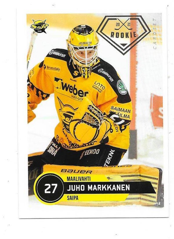 2021-22 Finnish Cardset Rookies #301 Juho Markkanen Saipa , EHC Visp