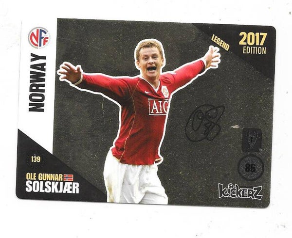 2017 Swedish Kickerz LEGENDS # Ole-Gunnar Solksjaer , Manchester United & Norway