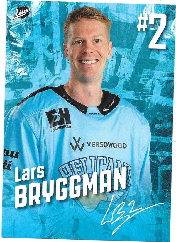 2023-24 Finnish Pelicans Teamissued Ice Hockey Card #2 Lars Bryggman , Skellefteå AIK