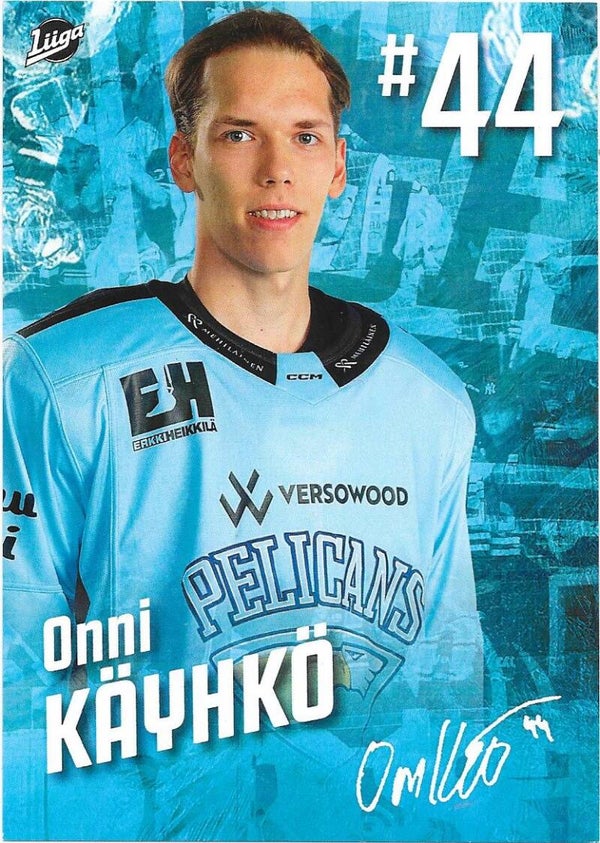 2023-24 Finnish Pelicans Teamissued Ice Hockey Card #44 Onni Käyhkö