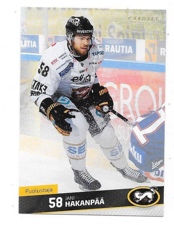 2016-17 Finnish Cardset #90 Jani Hakanpää  Kärpät , Carolina Hurricanes