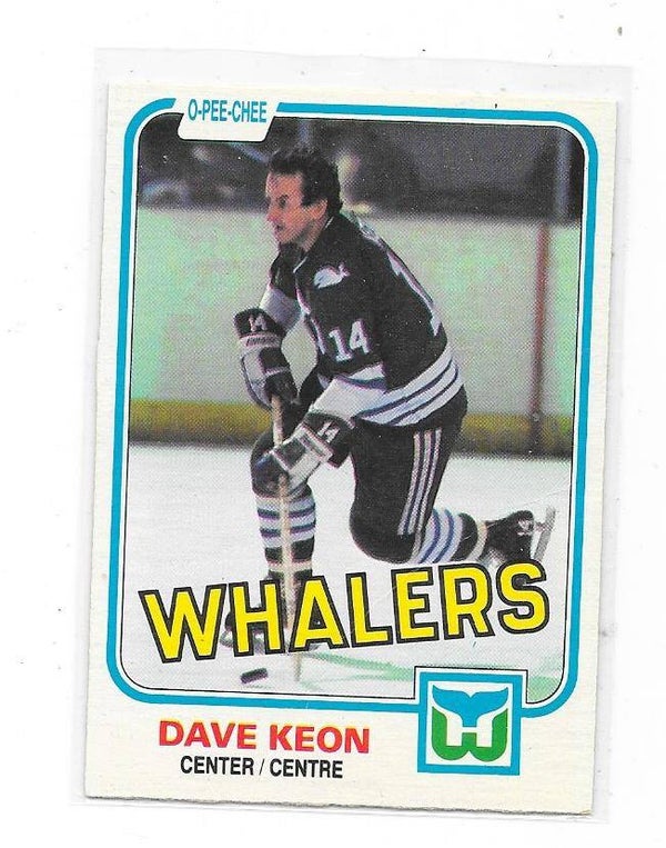 1981-82 OPC NHL Ice Hockey Card #129 Dave Keon , Hartford Whalers