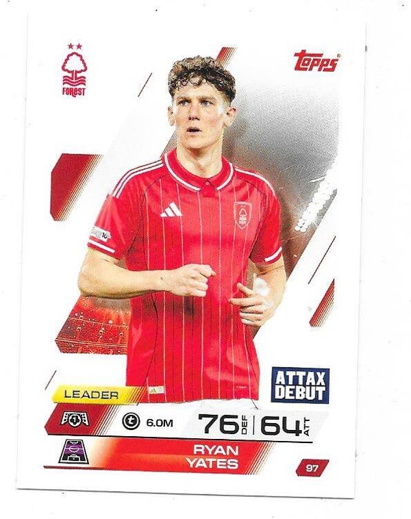 2025-26 Topps Match Attax Champions League #97 Ryan Yates , Nottingham Forest
