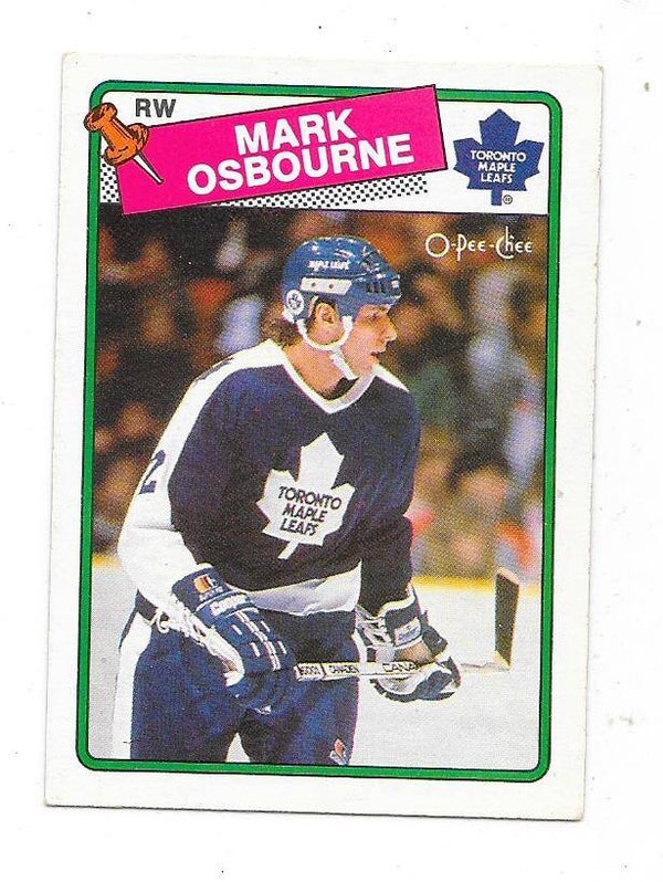 1988-89 OPC NHL Ice Hockey Card #241 Mark Osborne , Toronto Maple Leafs