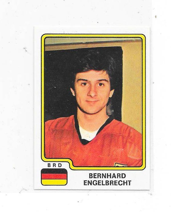 1979 Panini World Championship  Ice Hockey Sticker #97 Bernhard Englbrecht , West-Germany , EV Landshut