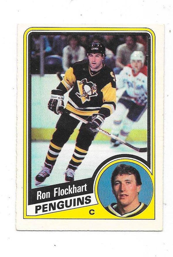 1984-85 OPC NHL Ice Hockey Card #174 Ron Flockhart , Pittsburgh Penguins