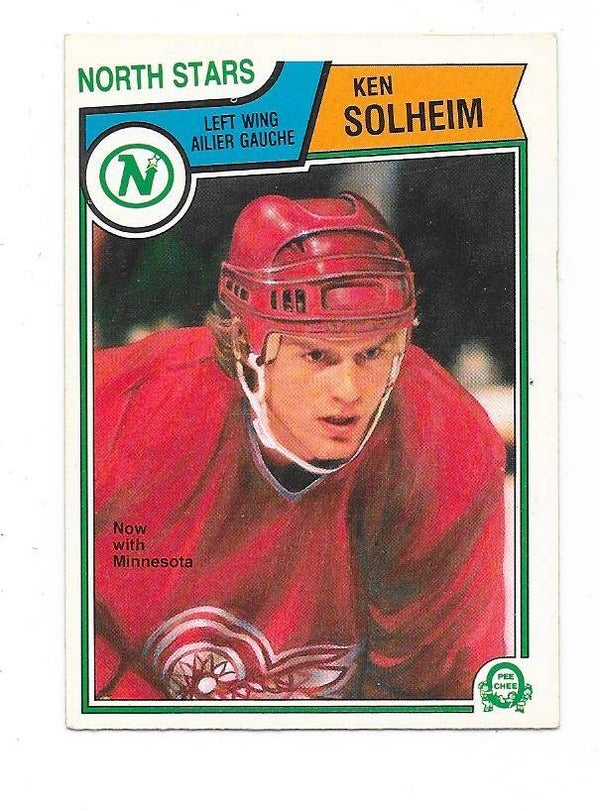 1983-84 OPC NHL Ice Hockey Card #131 Ken Solheim , Minnesota North Stars , RC