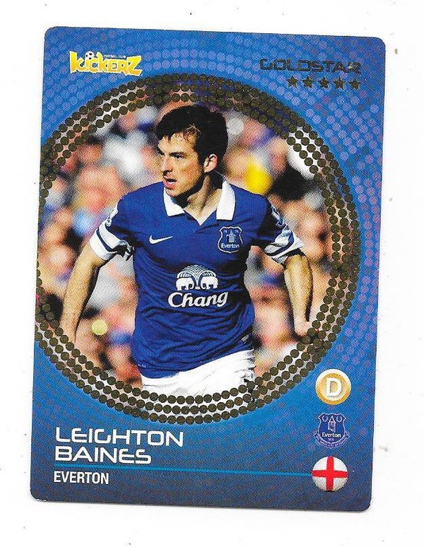 2014-15 Swedish Kickerz Goldstar Football Card # Leighton Baines , Everton & England