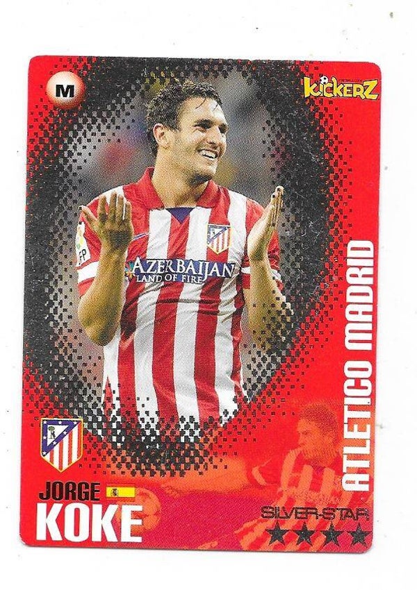 2013-14 Swedish Kickerz Goldstar Football Card # KOKE , Atletico Madrid & Espana