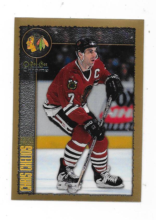 1998-99 OPC Chrome NHL Card #166 Chris Chelios , Chicago Blackhawks