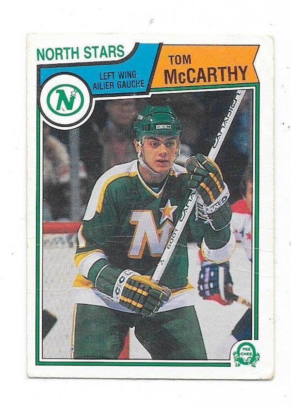 1983-84 OPC NHL Ice Hockey Card #176 Tom McCarthy , Minnesota North Stars