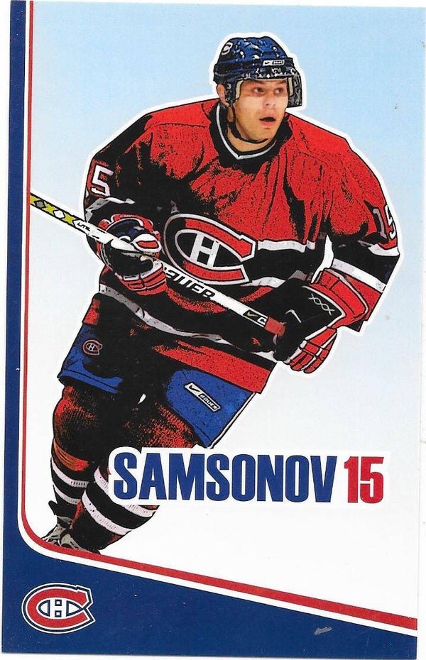2006-07 Montreal Canadiens Teamissued Postcard NHL #15 Sergei Samsonov , CSKA Moscow , Russia