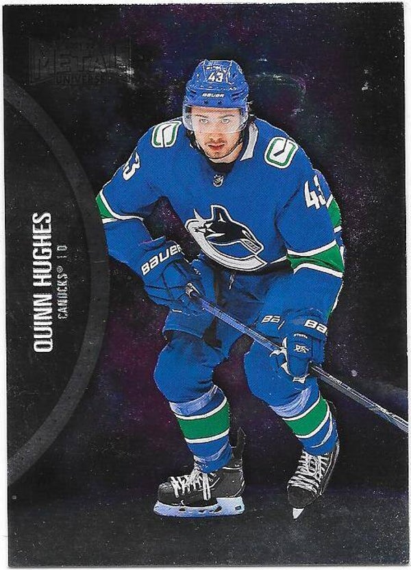 2021-22 SkyBox Metal Universe #49 Quinn Hughes , Vancouver Canucks