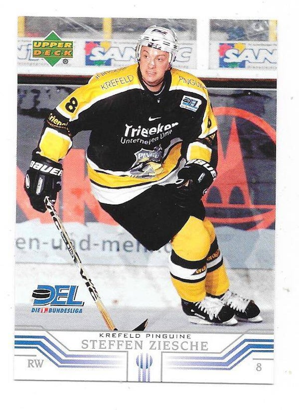 2001-02 German DEL Upper Deck  Ice Hockey card #154 Steffen Ziesche , Krefeld Pinguine , Cardiff Devils