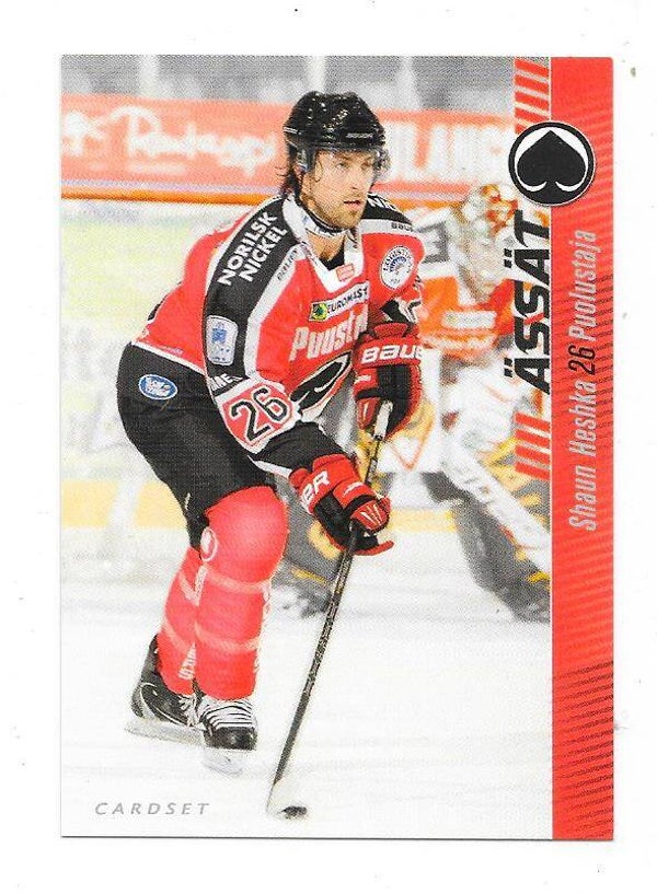 2012-13 Finnish Cardset #326 Shaun Heshka  Ässät , Everett Silvertips
