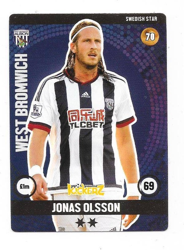 2015-16 Swedish Kickerz Goldstar # Jonas Olsson West Bromwich Albion , Sweden