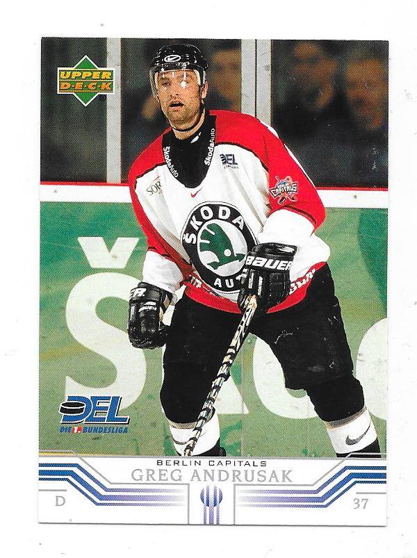 2001-02 German DEL Upper Deck Ice Hocey Card #27 Greg Andrusak , Berlin Capitals , Univ. of Minnesota-Duluth