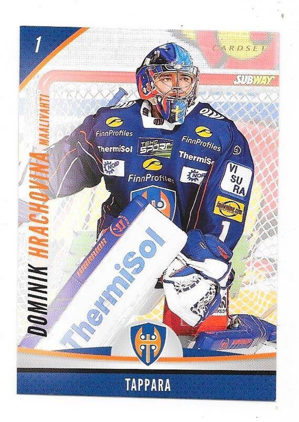 2016-17 Finnish Cardset #324 Dominik Hrachovina Tappara , HC Vitkovice