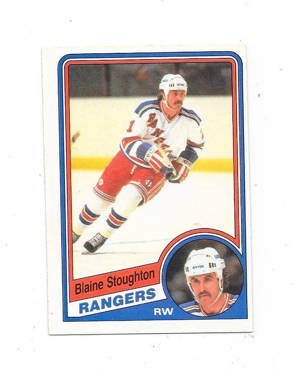 1984-85 OPC  NHL Ice Hockey Card #154 Blaine Stoughton , New York Rangers