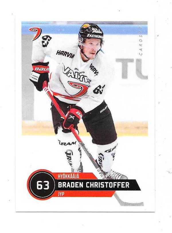 2021-22 Finnish Cardset #59 Braden Christoffer  JYP , Regina Pats